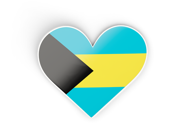 Heart sticker. Download flag icon of Bahamas at PNG format