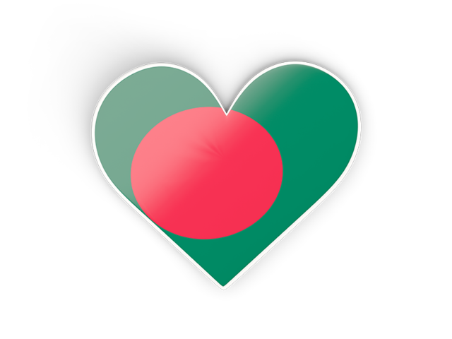 Heart sticker. Download flag icon of Bangladesh at PNG format