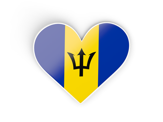 Heart sticker. Download flag icon of Barbados at PNG format