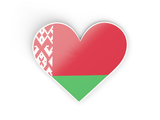 Наклейка в форме сердца. Скачать флаг. Белоруссия