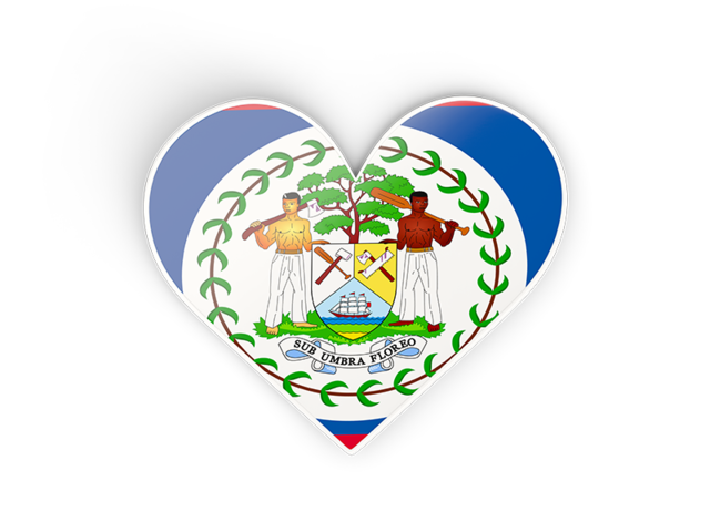 Heart sticker. Download flag icon of Belize at PNG format