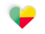 Benin. Heart sticker. Download icon.