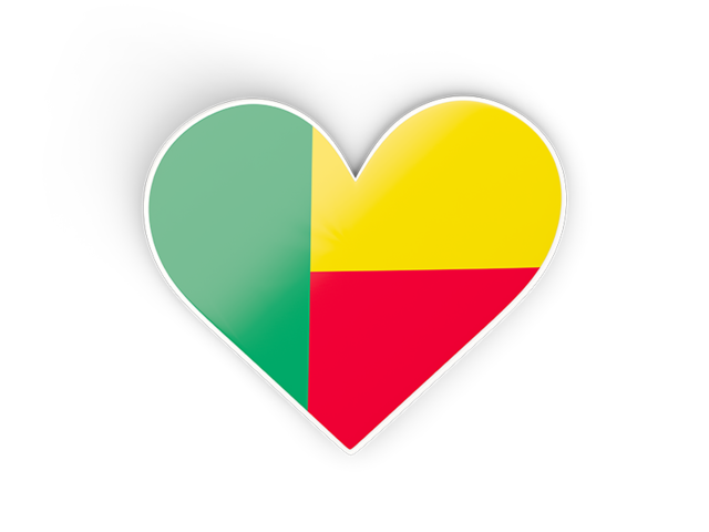 Heart sticker. Download flag icon of Benin at PNG format