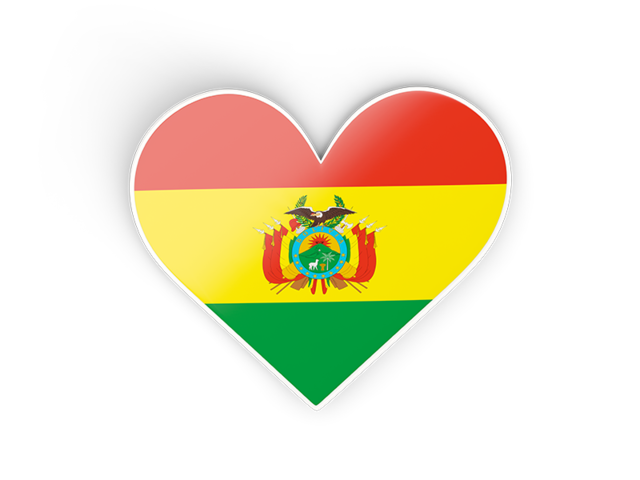 Наклейка в форме сердца. Скачать флаг. Боливия