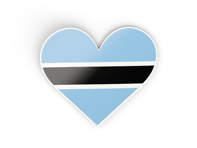 Наклейка в форме сердца. Скачать флаг. Ботсвана