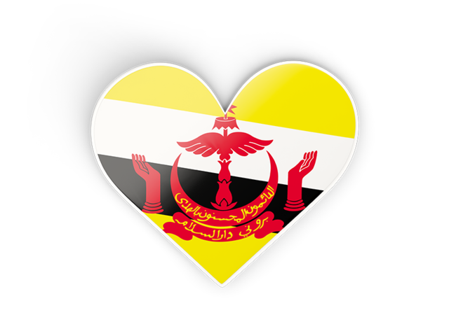 Heart sticker. Download flag icon of Brunei at PNG format