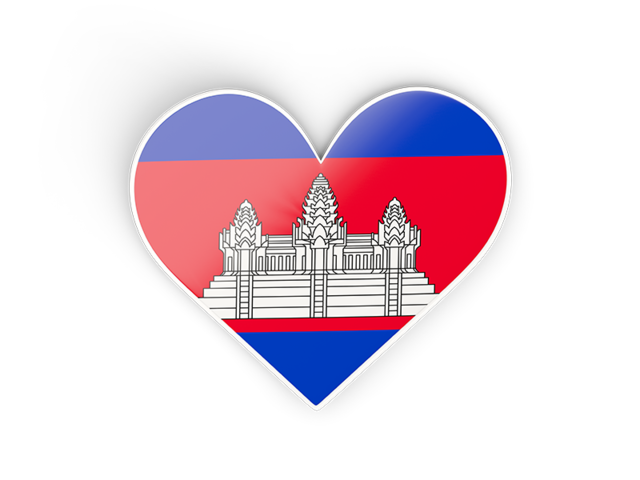 Heart sticker. Download flag icon of Cambodia at PNG format