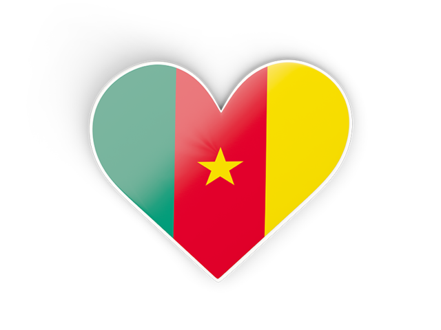 Heart sticker. Download flag icon of Cameroon at PNG format