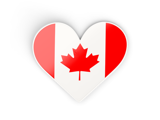 Наклейка в форме сердца. Скачать флаг. Канада