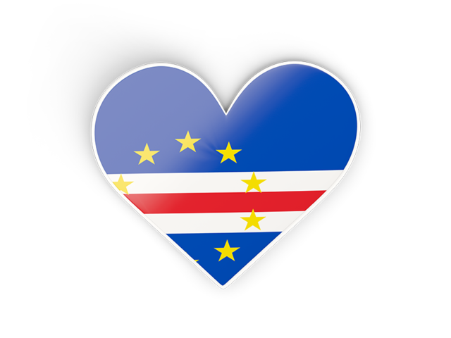 Heart sticker. Download flag icon of Cape Verde at PNG format