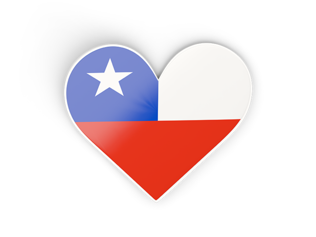 Наклейка в форме сердца. Скачать флаг. Чили