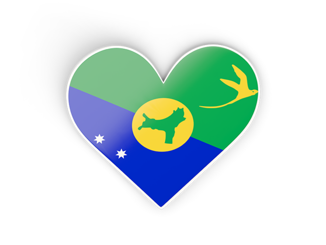Heart sticker. Download flag icon of Christmas Island at PNG format