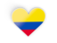 Colombia. Heart sticker. Download icon.