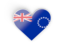 Cook Islands. Heart sticker. Download icon.