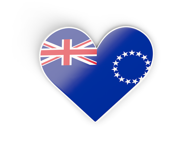 Heart sticker. Download flag icon of Cook Islands at PNG format
