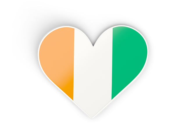 Heart sticker. Download flag icon of Cote d'Ivoire at PNG format