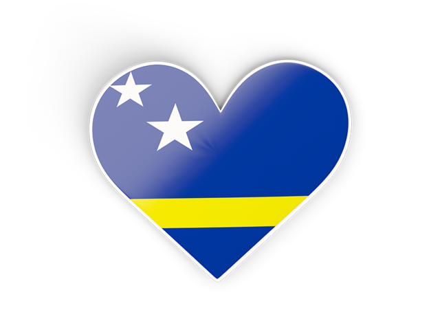 Heart sticker. Download flag icon of Curacao at PNG format