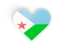 Djibouti. Heart sticker. Download icon.