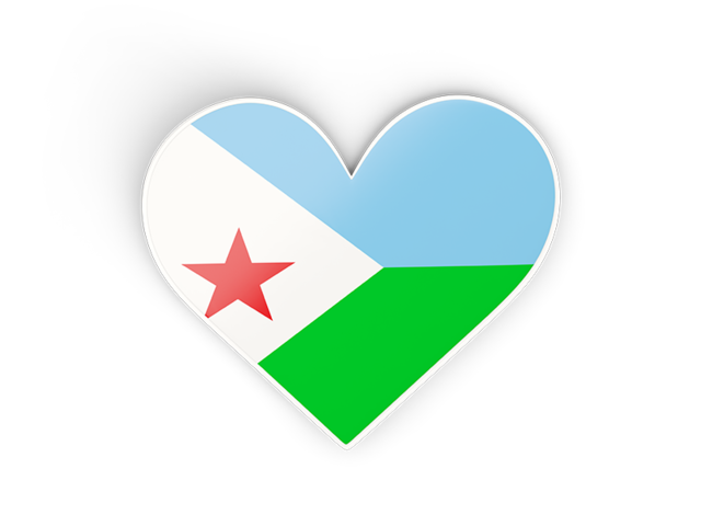 Heart sticker. Download flag icon of Djibouti at PNG format