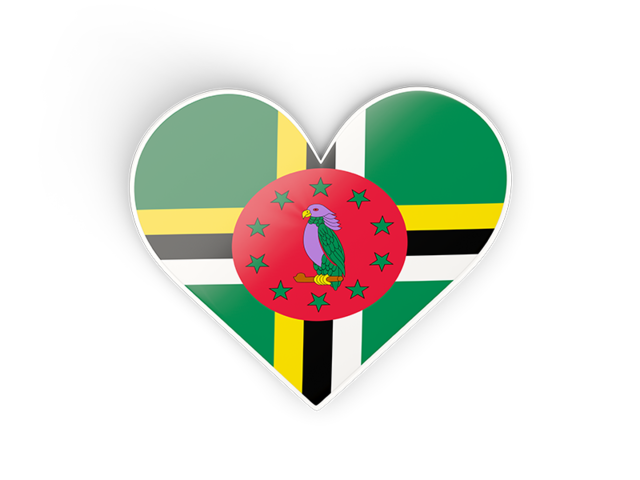 Heart sticker. Download flag icon of Dominica at PNG format