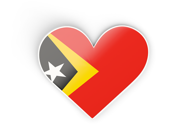 Наклейка в форме сердца. Скачать флаг. Восточный Тимор