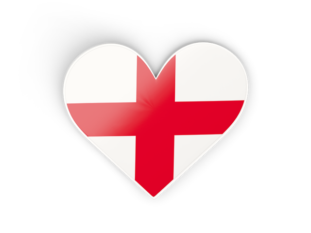 Наклейка в форме сердца. Скачать флаг. Англия