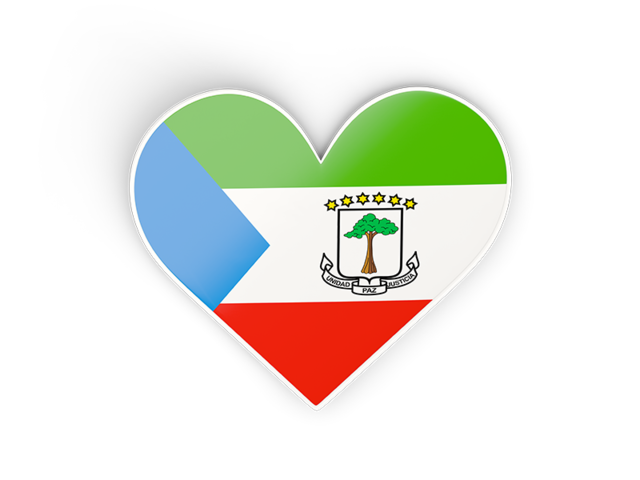 Heart sticker. Download flag icon of Equatorial Guinea at PNG format