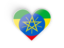 Ethiopia. Heart sticker. Download icon.