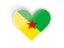 French Guiana. Heart sticker. Download icon.