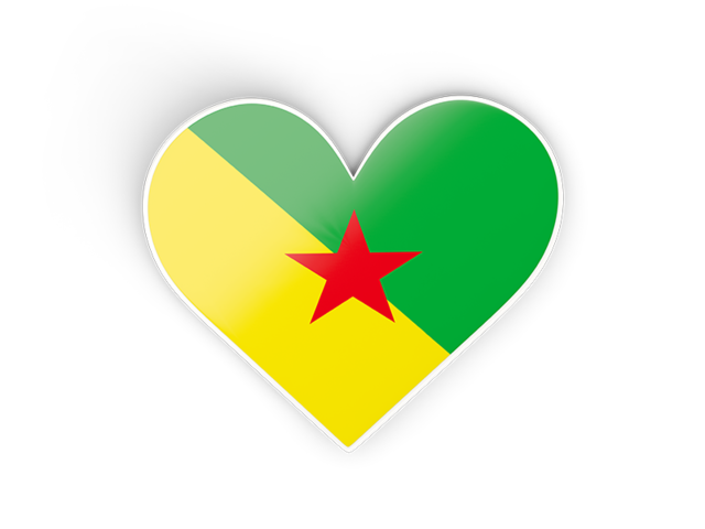 Heart sticker. Download flag icon of French Guiana at PNG format