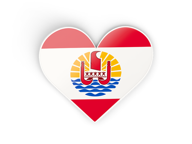 Heart sticker. Download flag icon of French Polynesia at PNG format