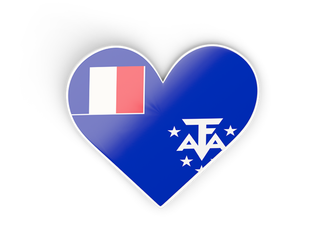 Heart sticker. Download flag icon of French Southern and Antarctic Lands at PNG format