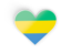 Gabon. Heart sticker. Download icon.