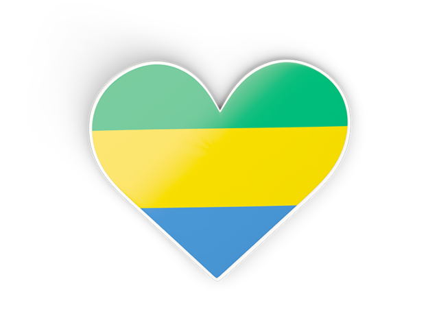 Heart sticker. Download flag icon of Gabon at PNG format
