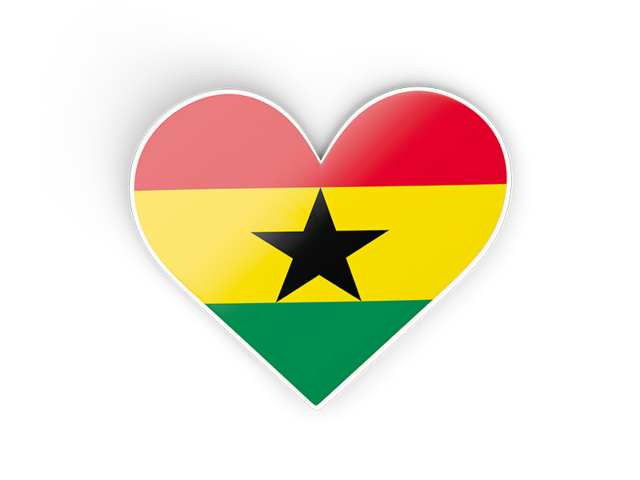 Heart sticker. Download flag icon of Ghana at PNG format