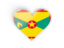 Grenada. Heart sticker. Download icon.