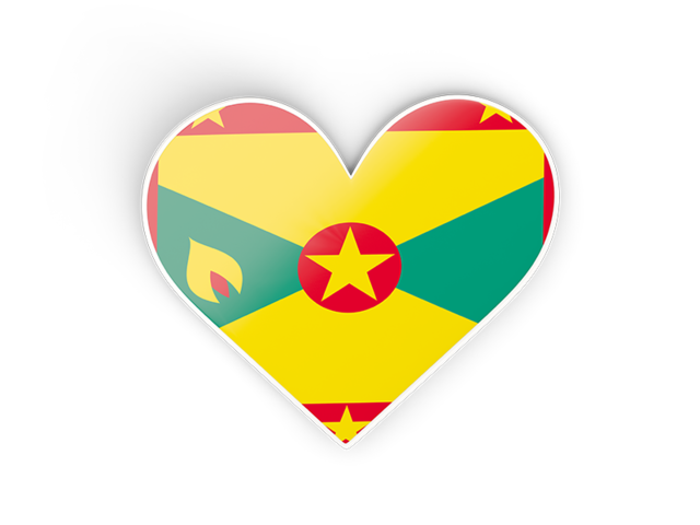 Heart sticker. Download flag icon of Grenada at PNG format