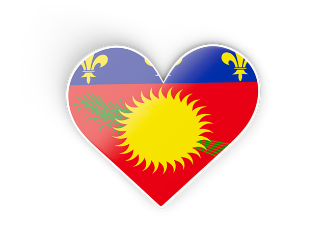 Heart sticker. Download flag icon of Guadeloupe at PNG format