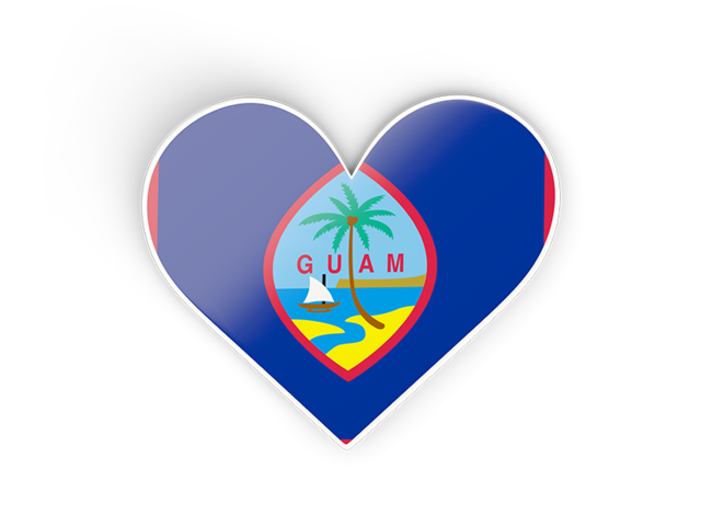 Heart sticker. Download flag icon of Guam at PNG format
