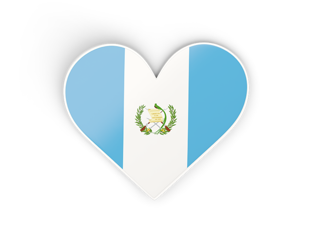 Наклейка в форме сердца. Скачать флаг. Гватемала
