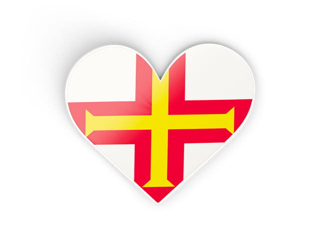 Heart sticker. Download flag icon of Guernsey at PNG format