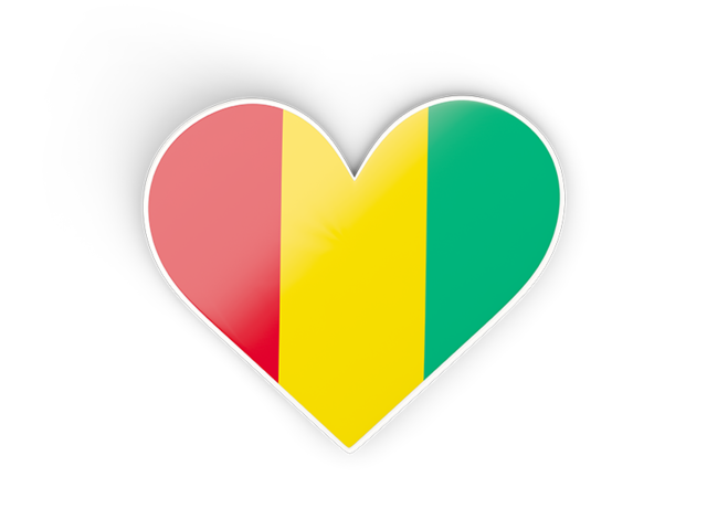 Heart sticker. Download flag icon of Guinea at PNG format