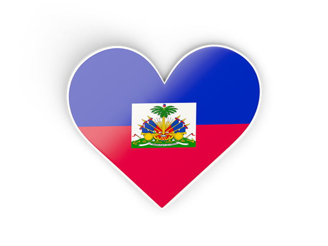 Наклейка в форме сердца. Скачать флаг. Гаити