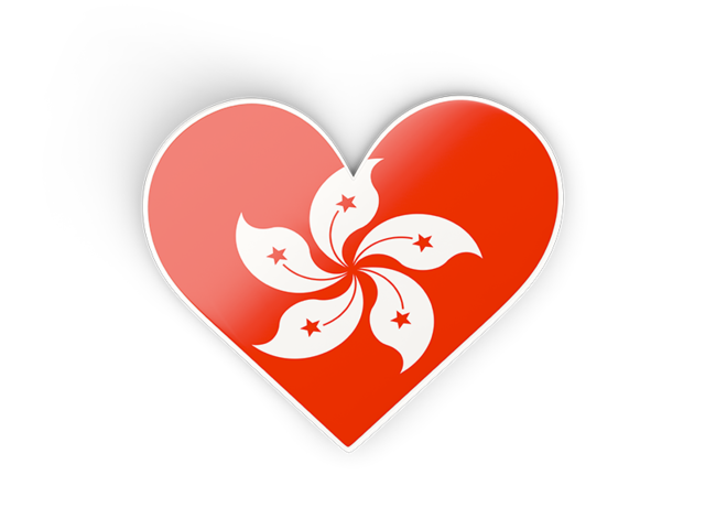 Heart sticker. Download flag icon of Hong Kong at PNG format