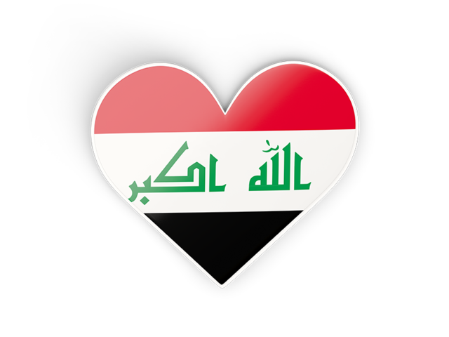 Heart sticker. Download flag icon of Iraq at PNG format