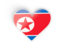 North Korea. Heart sticker. Download icon.