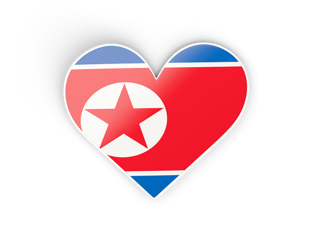 Heart sticker. Download flag icon of North Korea at PNG format