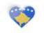 Kosovo. Heart sticker. Download icon.