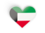 Kuwait. Heart sticker. Download icon.