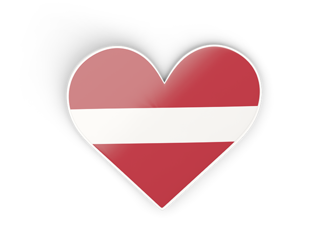 Наклейка в форме сердца. Скачать флаг. Латвия
